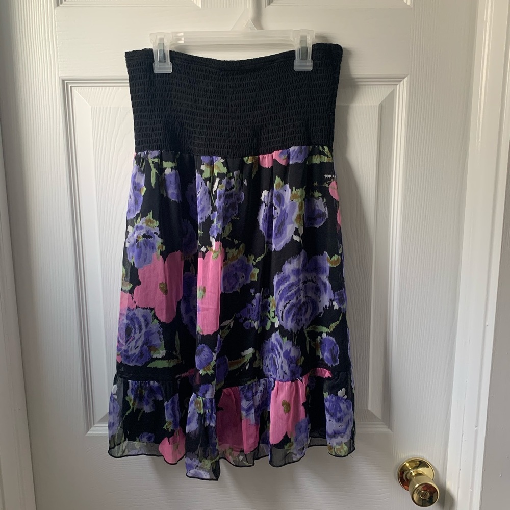Strapless floral dress